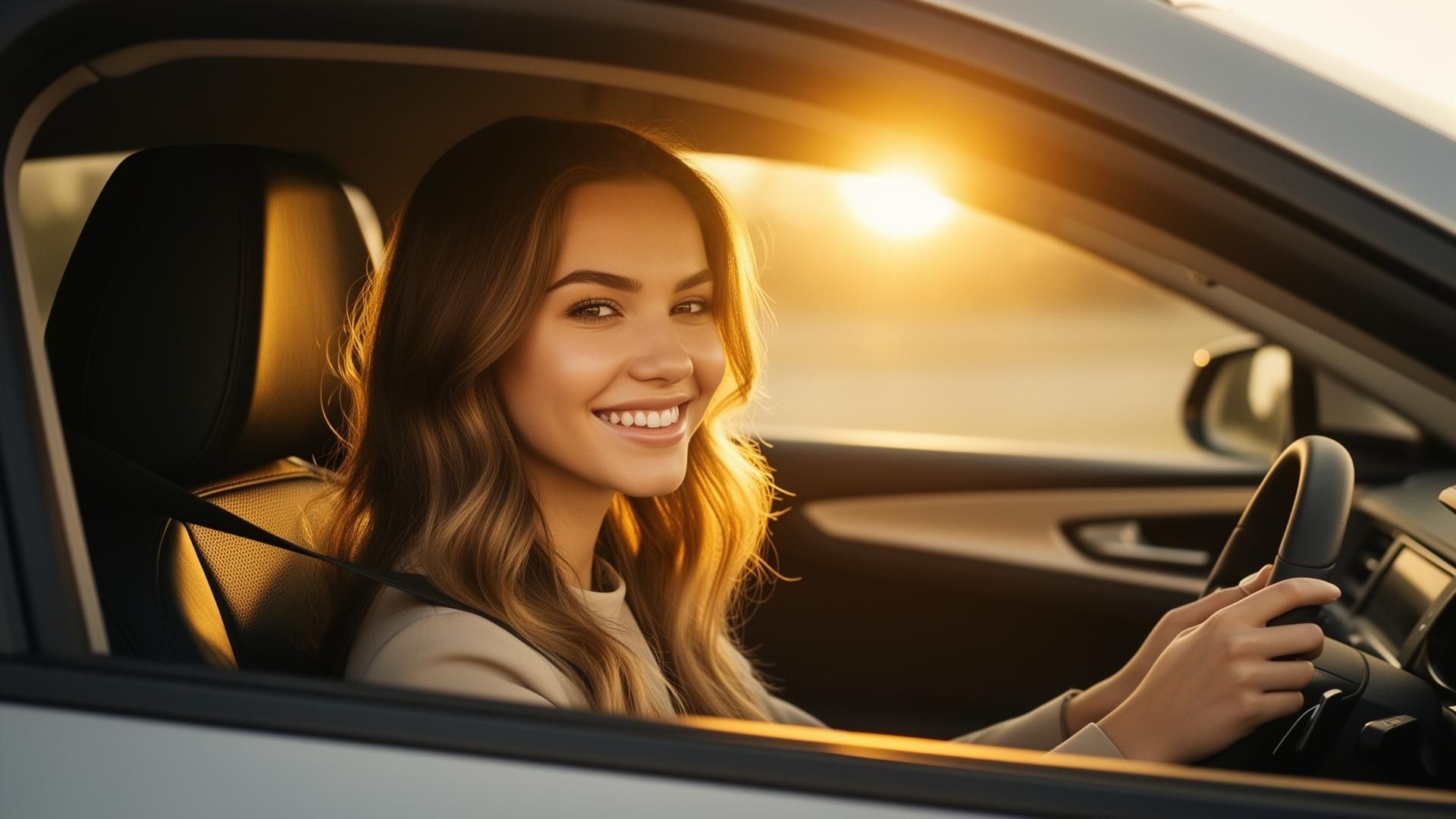 Confident young driver